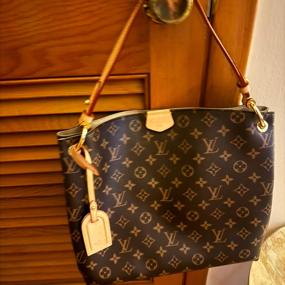 Louis Vuitton Brown Canvas Shoulder Bag
